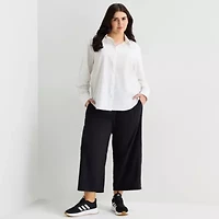 Stylus Womens Plus Long Sleeve Blouse