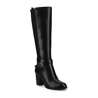 Journee Collection Womens Avalonn-Xwc Extra Wide Calf Stacked Heel Dress Boots