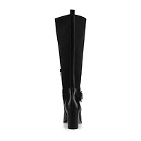 Journee Collection Womens Avalonn-Xwc Extra Wide Calf Stacked Heel Dress Boots
