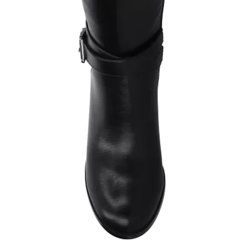 Journee Collection Womens Avalonn-Xwc Extra Wide Calf Stacked Heel Dress Boots