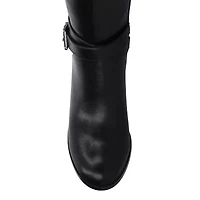 Journee Collection Womens Avalonn-Xwc Extra Wide Calf Stacked Heel Dress Boots