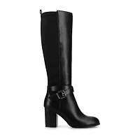 Journee Collection Womens Avalonn-Xwc Extra Wide Calf Stacked Heel Dress Boots