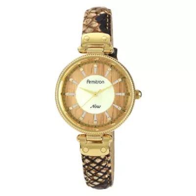 Armitron® Now® Womens Brown Snake-Print Leather Watch