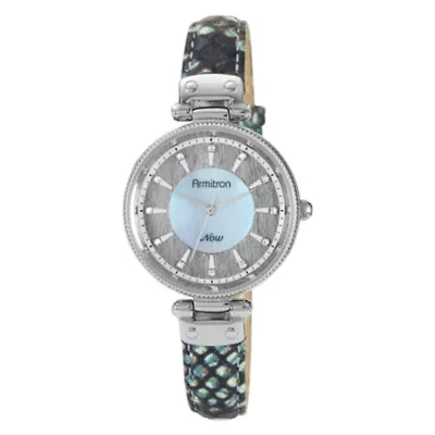 Armitron® Now® Womens Blue Snake-Print Leather Watch