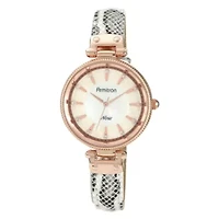 Armitron® Now® Womens Rose-Tone Snake-Print Leather Watch