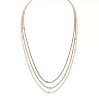 Made in Italy Tri-Tone Three-Chain Necklace