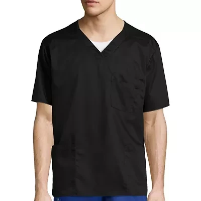 Wink® Wonderwork Mens V Neck Short Sleeve Tag Free Scrub Top