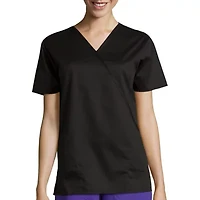 Wink® Wonderwork Mock Wrap Womens Short Sleeve Tag Free Scrub Top