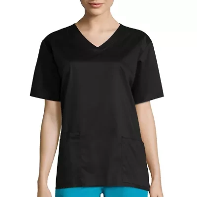 Wink® Wonderwork Womens V Neck Short Sleeve Tag Free Scrub Top