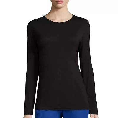 Wink® Knits And Layers Silky Womens Round Neck Short Sleeve Tag Free Scrub Top