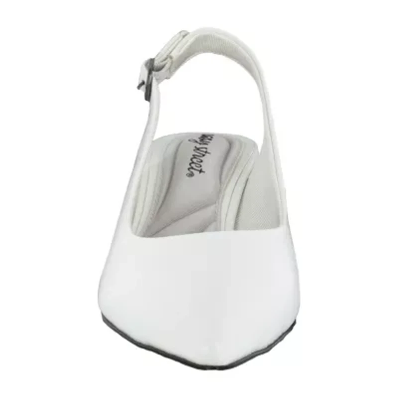 Easy Street Faye Womens Pointed Kitten Heel Pumps