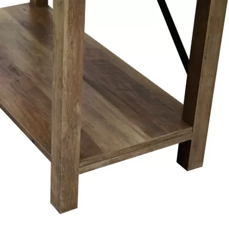 Farmhouse Metal Accented Wood Bookcase
