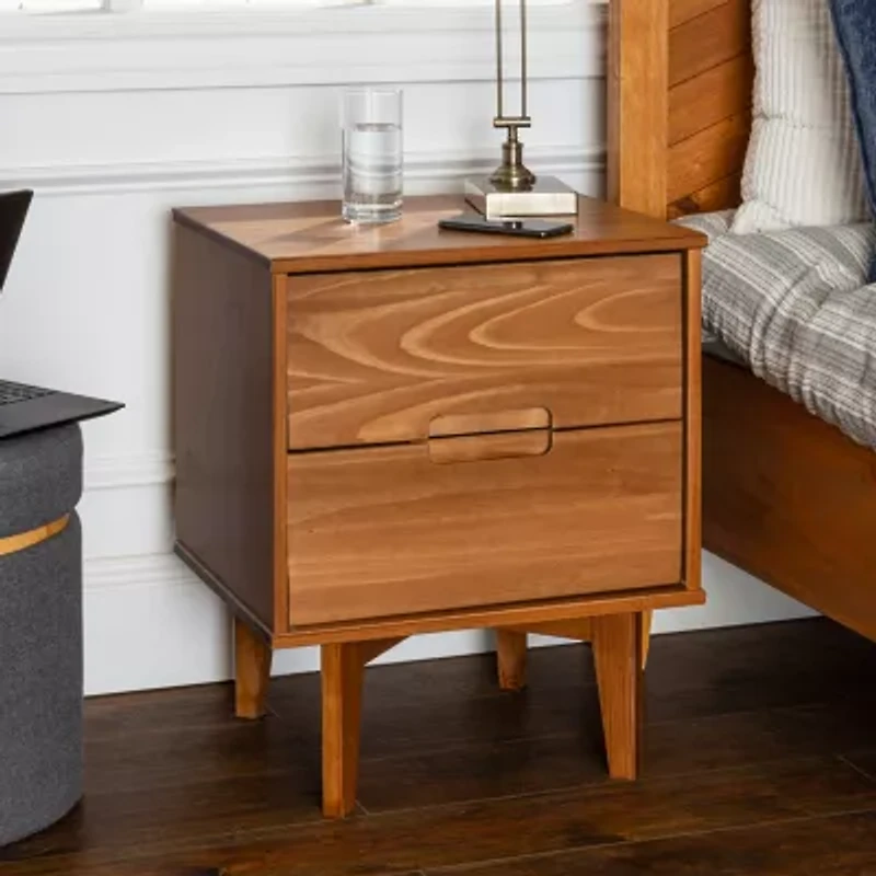 Modern 3 Drawer Solid Wood Nightstand