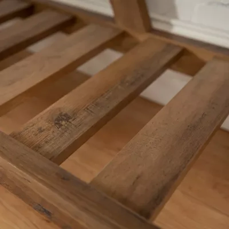 Farmhouse Slatted Shelf Entryway Table