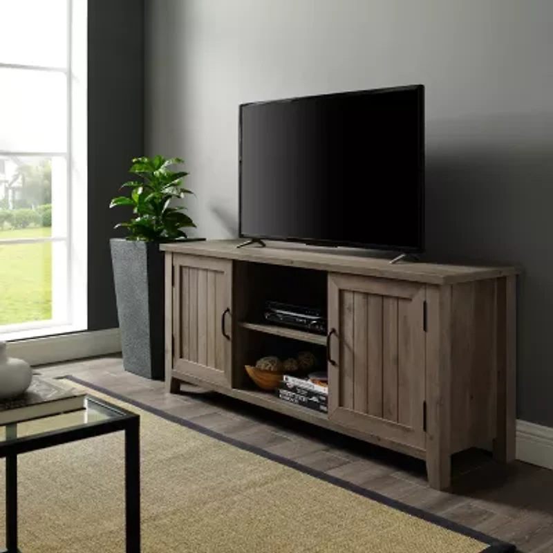Farmhouse 2-Door Simple Rustic TV Stand