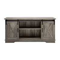 Farmhouse 65" Sliding Barndoor Wood TV Stand