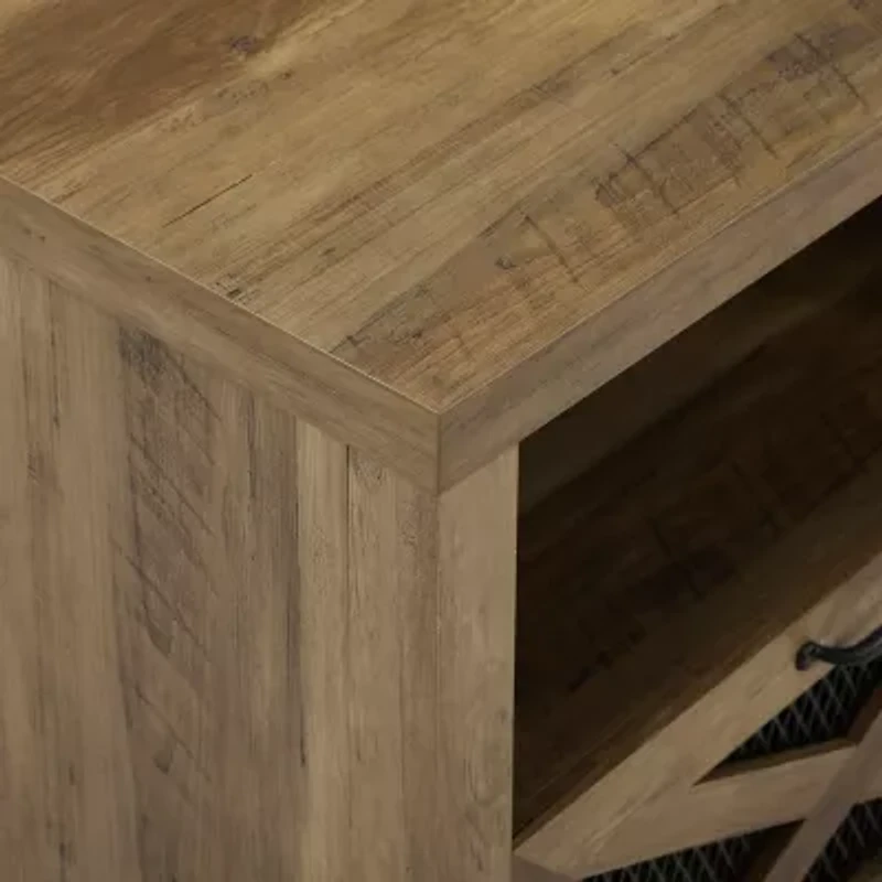 Rustic Open Shelf 70" Fireplace TV Stand