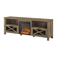 Rustic Open Shelf 70" Fireplace TV Stand