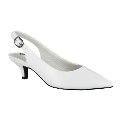 Easy Street Faye Womens Pointed Kitten Heel Pumps