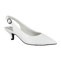 Easy Street Faye Womens Pointed Kitten Heel Pumps