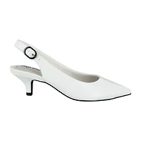 Easy Street Faye Womens Pointed Kitten Heel Pumps