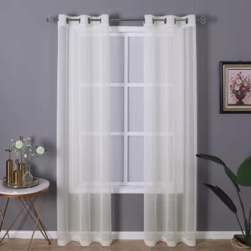 Regal Home Sheffield Grommet Top Sheer Set of 2 Curtain Panel