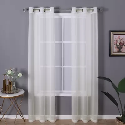 Regal Home Sheffield Grommet Top Sheer Set of 2 Curtain Panel