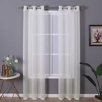 Regal Home Sheffield Grommet Top Sheer Set of 2 Curtain Panel