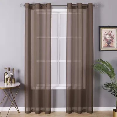 Regal Home Sheffield Grommet Top Sheer Set of 2 Curtain Panel