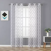 Regal Home Jaziel Grommet Top Sheer Set of 2 Curtain Panel