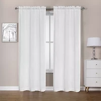 Regal Home Oscar Rod Pocket Embroidered Sheer Set of 2 Curtain Panel