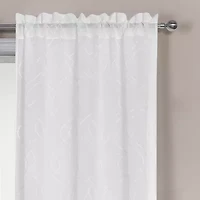 Regal Home Oscar Rod Pocket Embroidered Sheer Set of 2 Curtain Panel