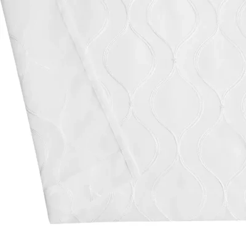 Regal Home Cairo Grommet Top Embroidered Sheer Set of 2 Curtain Panel