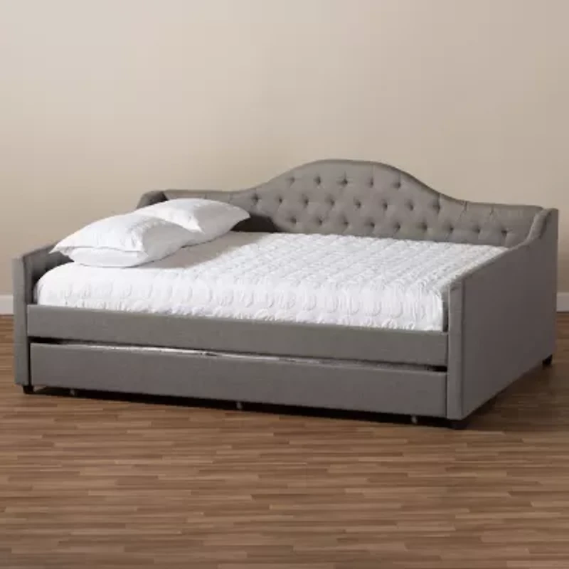 Eliza Tufted Upholstered Queen Daybed with Trundle