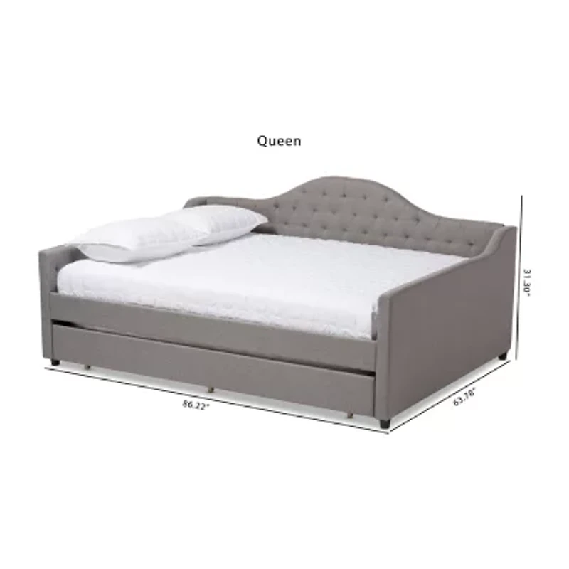 Eliza Tufted Upholstered Queen Daybed with Trundle