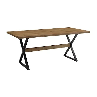Walker Edison Rectangular Wood-Top Dining Table