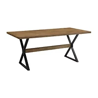 Walker Edison Rectangular Wood-Top Dining Table