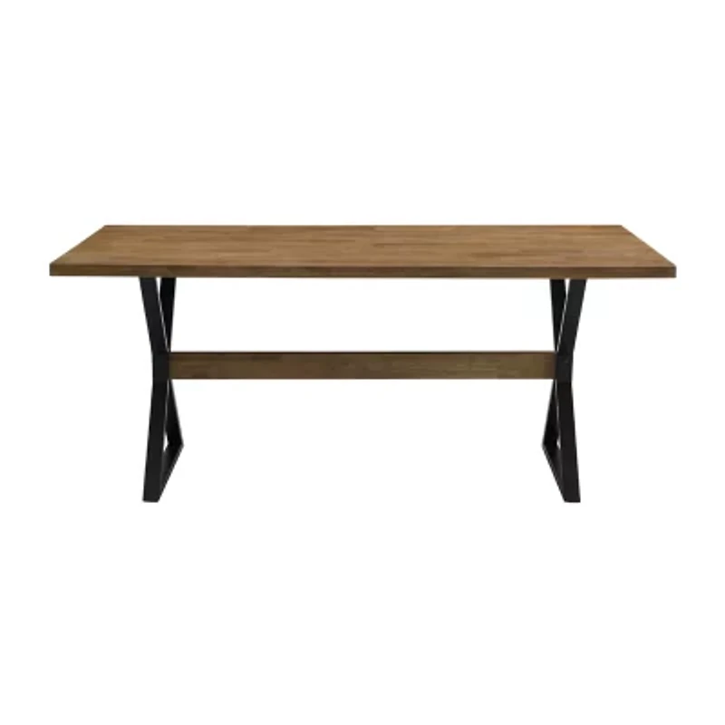 Walker Edison Rectangular Wood-Top Dining Table