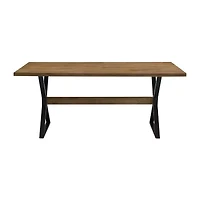 Walker Edison Rectangular Wood-Top Dining Table
