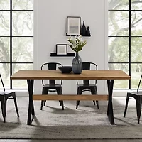Walker Edison Rectangular Wood-Top Dining Table
