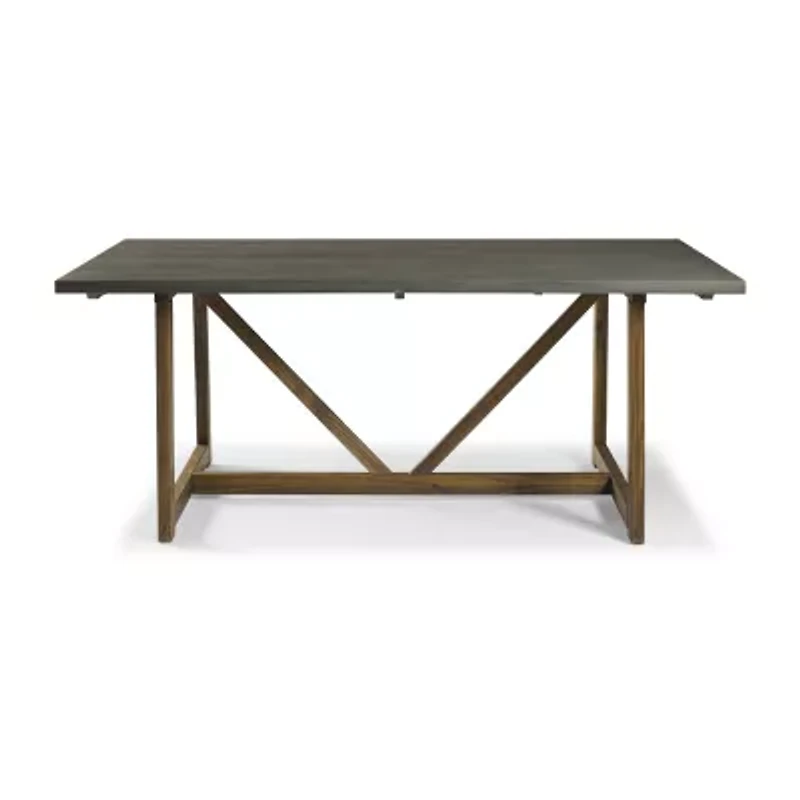Walker Edison Rectangular Wood-Top Dining Table