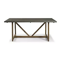 Walker Edison Rectangular Wood-Top Dining Table
