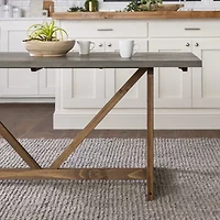 Walker Edison Rectangular Wood-Top Dining Table