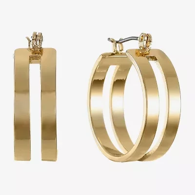 Liz Claiborne Open Work Womens 24mm Hypoallergenic Hoop Earrings