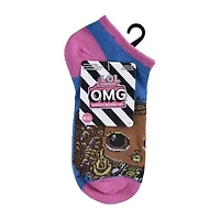 Little & Big Kid Girls Multi-Pack 6 Pair LOL No Show Socks