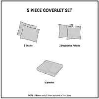 Intelligent Design Matteo Reversible Quilt Set With Throw Pillows