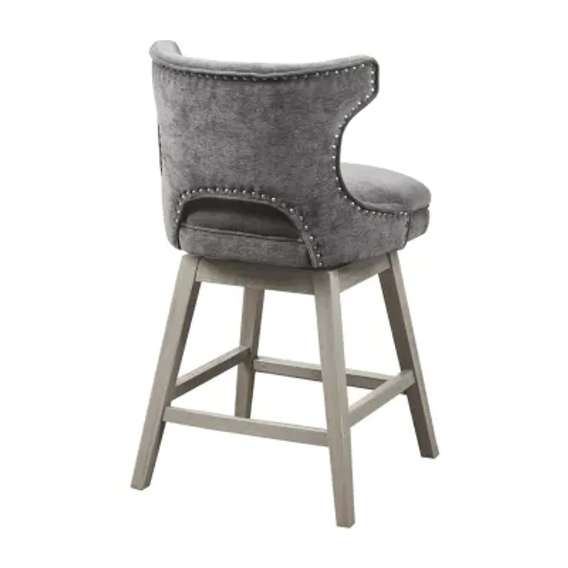 Madison Park Janet Counter Height Upholstered Swivel Bar Stool