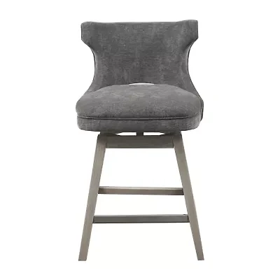 Madison Park Janet Counter Height Upholstered Swivel Bar Stool