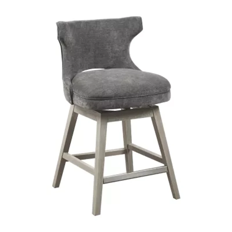 Madison Park Janet Counter Height Upholstered Swivel Bar Stool