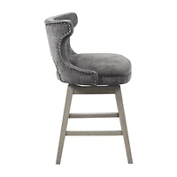 Madison Park Janet Counter Height Upholstered Swivel Bar Stool